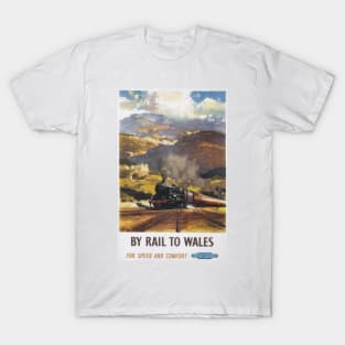 Wales - BR, WR - Vintage Railway Travel Poster - 1960 T-Shirt